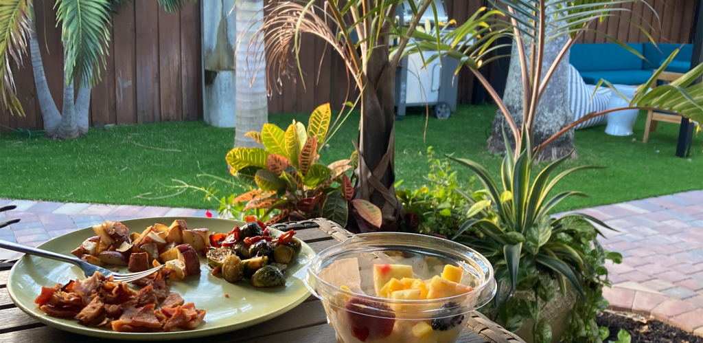 Holiday Meal on the patio at a rental home