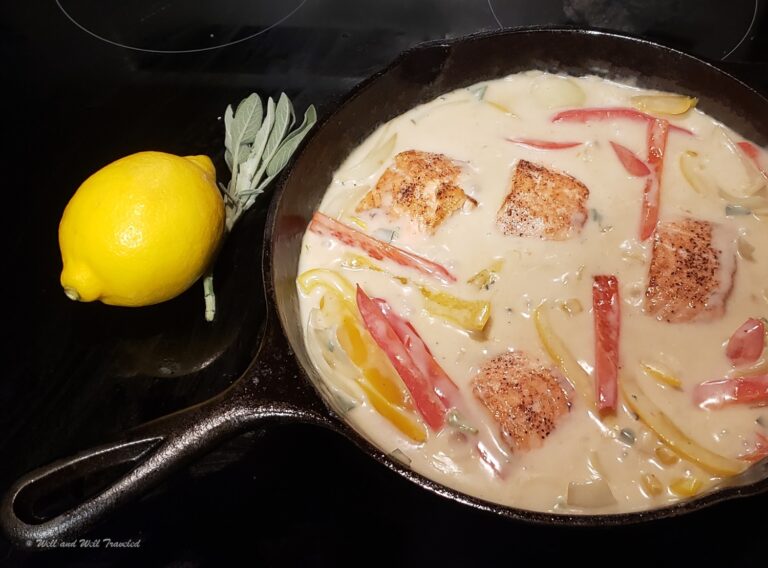 One-Skillet Paleo Salmon Dinner Recipe with Lemon and Sage
