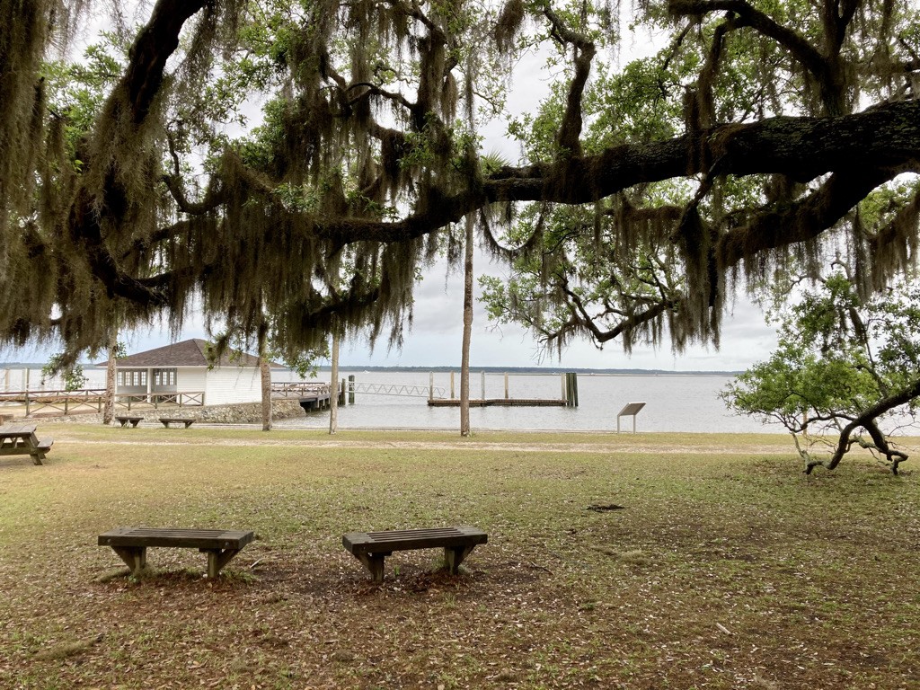 The view of the Ice House Museum Dock at Cumberland Island Georgia