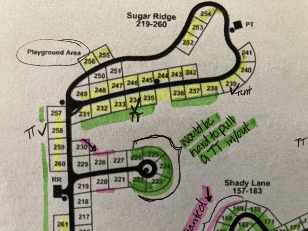 Campground Map Markings to Get the Best Campsite