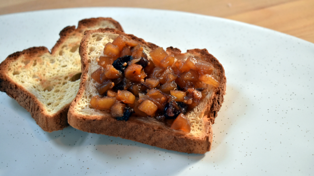 Chutney on a piece of toast