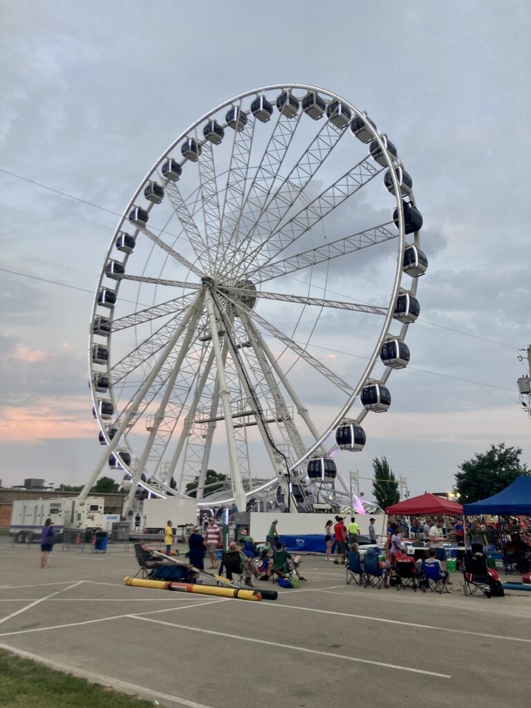 A ferris wheel at the state fair