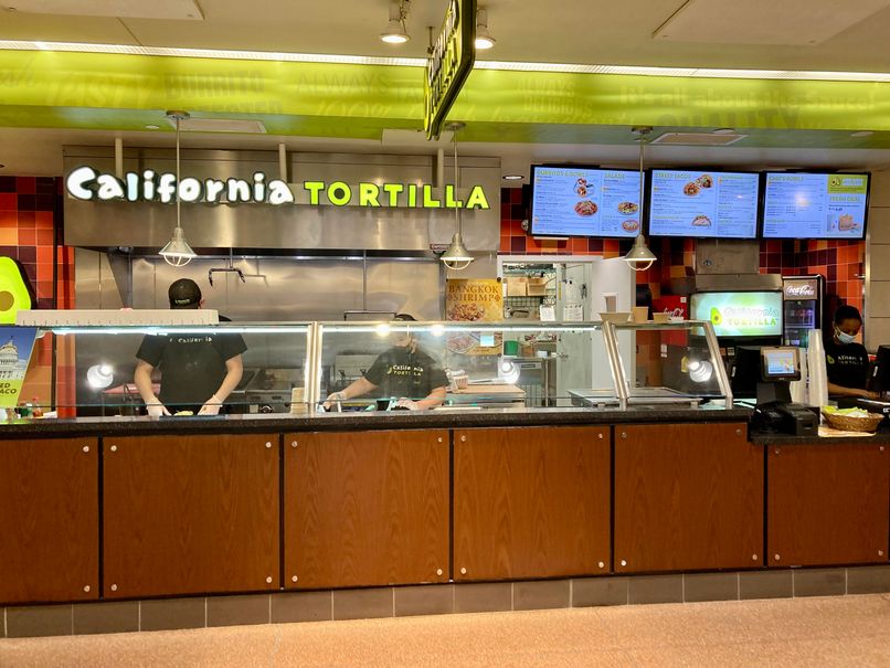 A healthy restaurant in DC, a food court vendor called "California Tortilla"