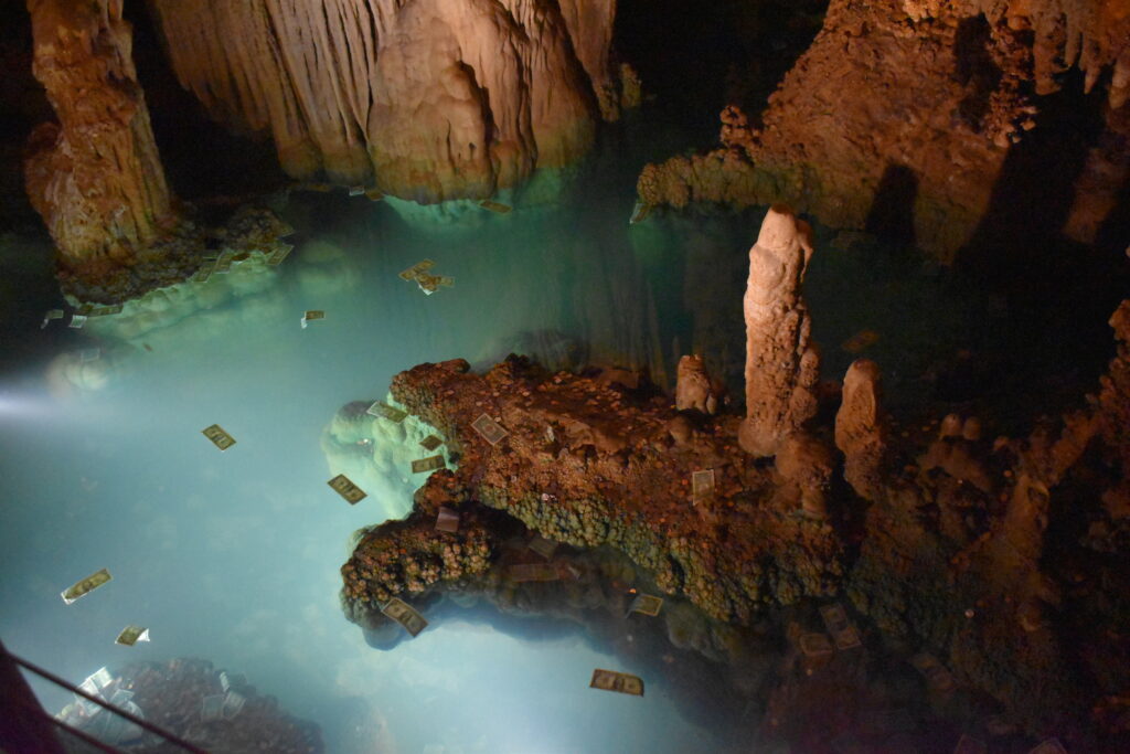 Money in the Wishing Well at Luray Caverns