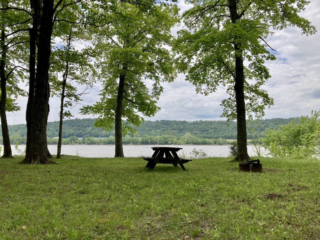 O'Bannon Woods State Park is along the Ohio River with some great picnic table and benches to enjoy.