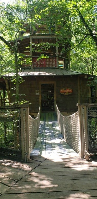 A huge treehouse at Conner Prairie, an Indiana attraction