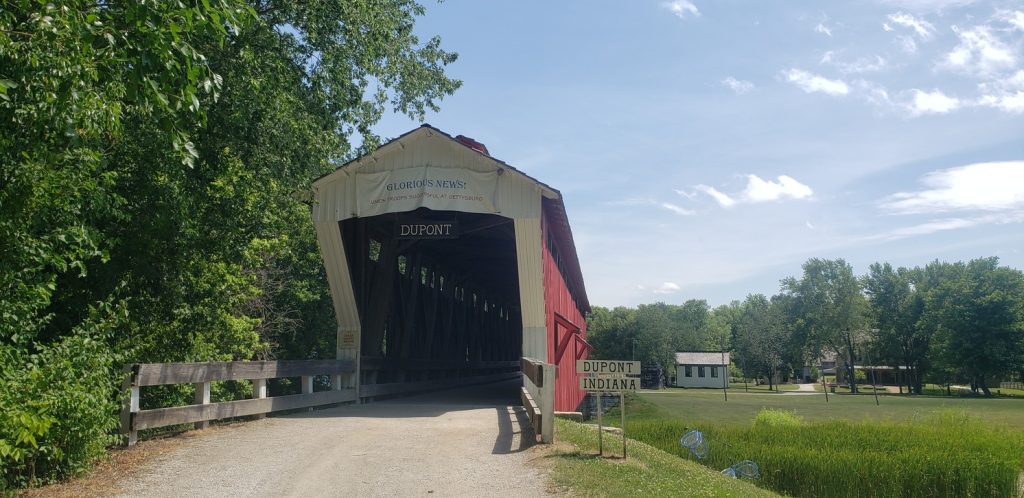 A bridge leading into the Civil War Journey area at Conner Prairie