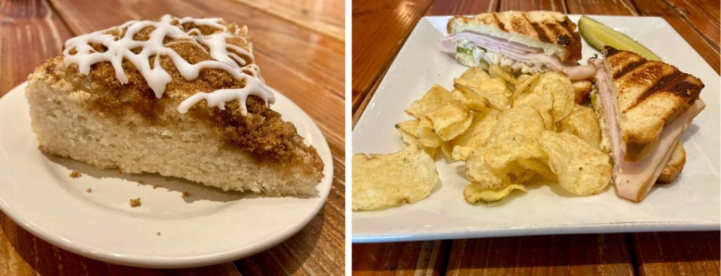 Gluten-free and dairy-free coffee cake and agluten-free cuban sandwich from 1823 Bakehouse around Indy