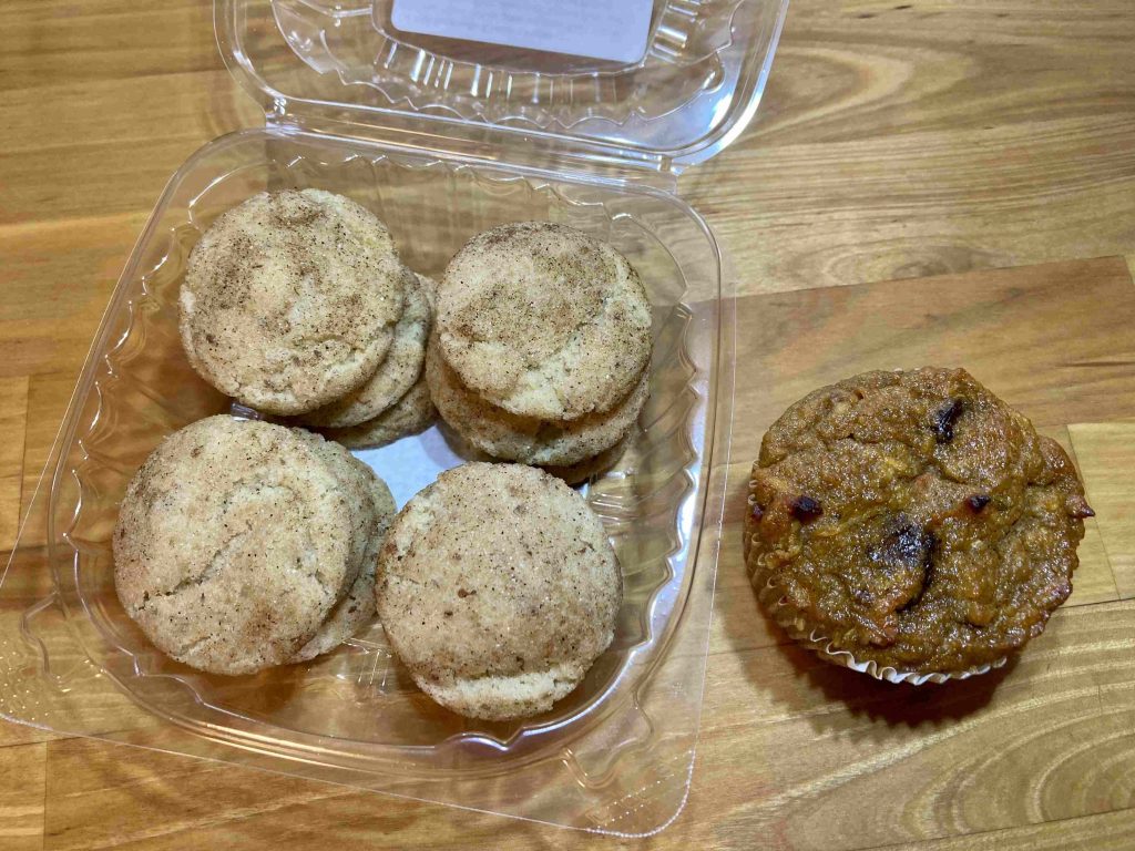 Snickerdoodle cookies and a breakfast muffin from Gluten Free Creations, a gluten free and dairy free bakeries near Indianapolis