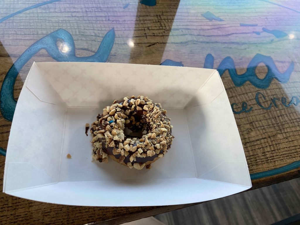 A gluten free and dairy free donut at Ohana Donuts in Fishers, IN