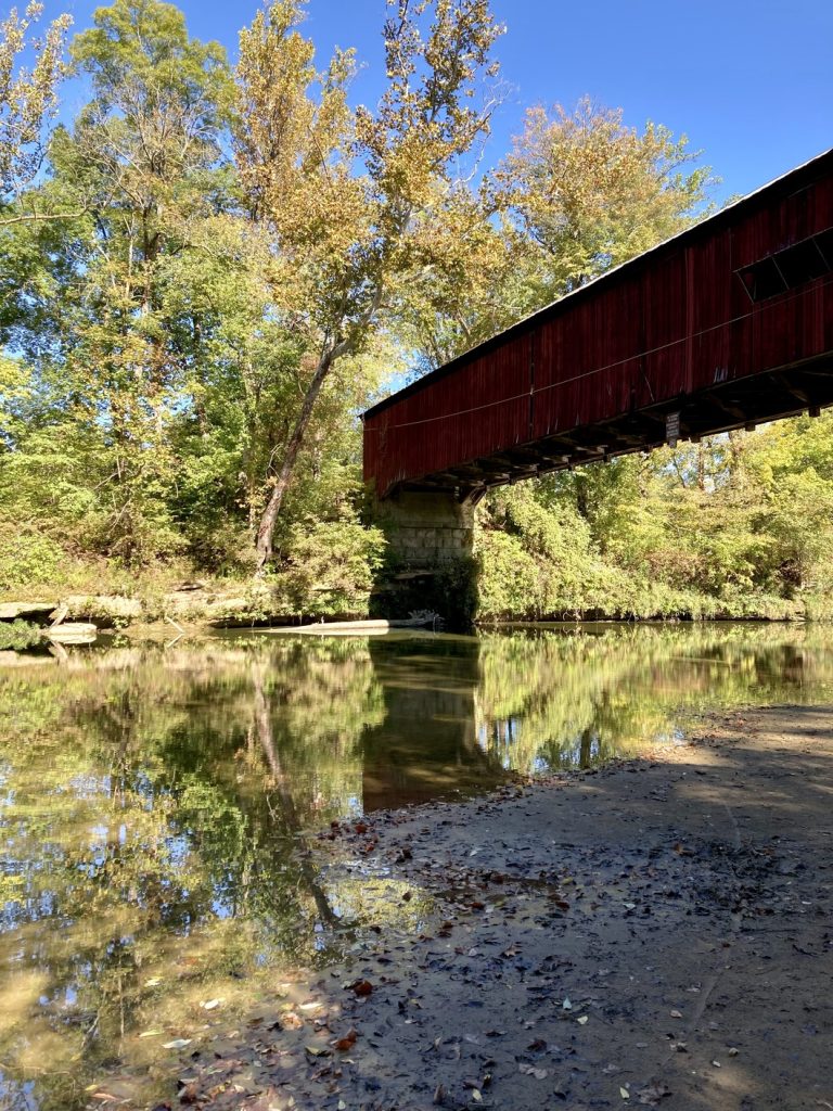 Covered Bridges at Turkey Run State Park in the fall
