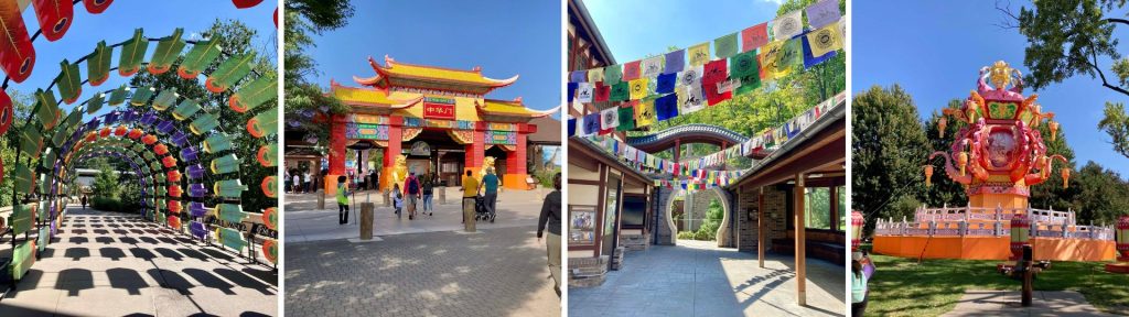 Asian lantern festival decorations at Cleveland zoo