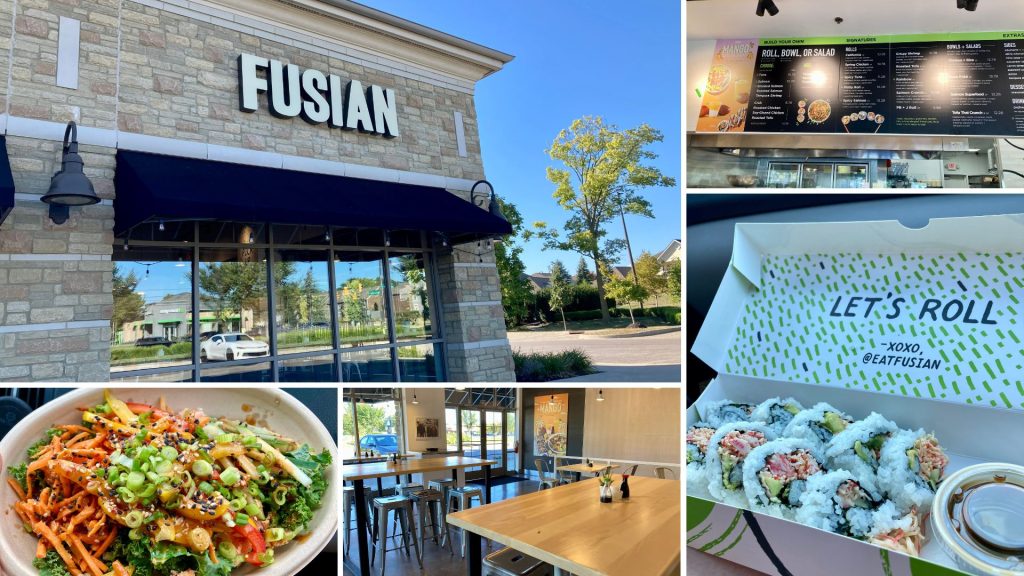 FUSIAN has several gluten-free and dairy-free sushi rolls, salads, and bowls available