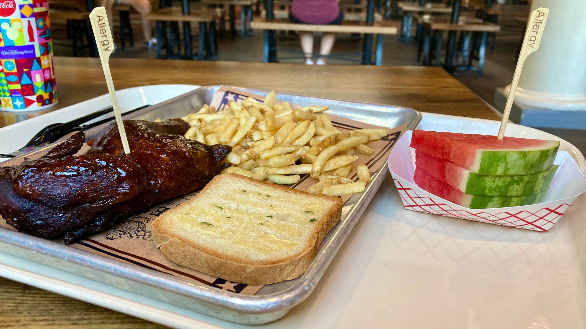 A gluten-free and dairy-free meal from Regal Eagle Smokehouse at Epcot