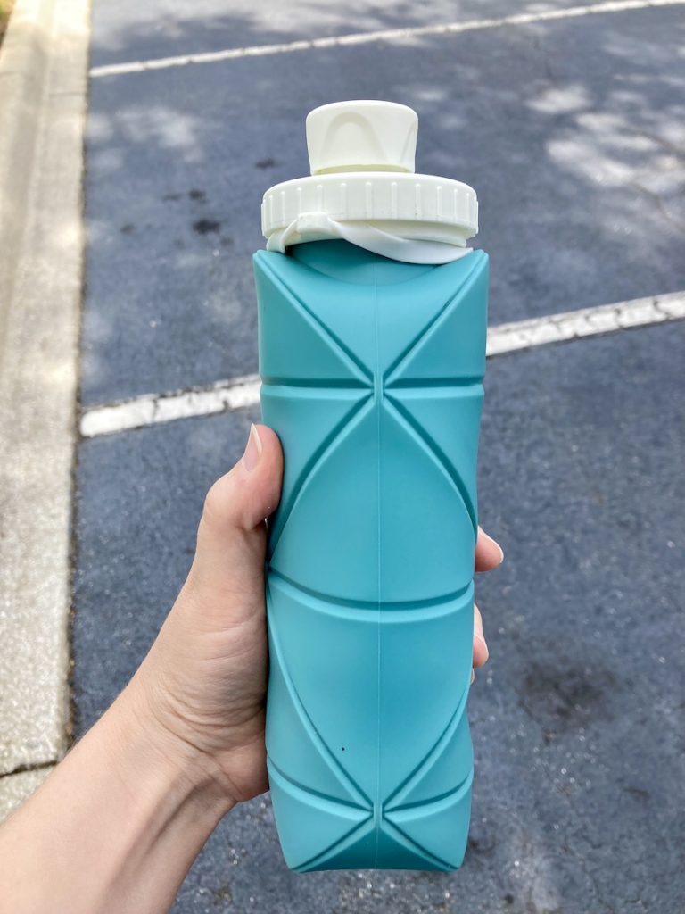 A fold up water bottle is perfect for use at Disney's water bottle refill stations.