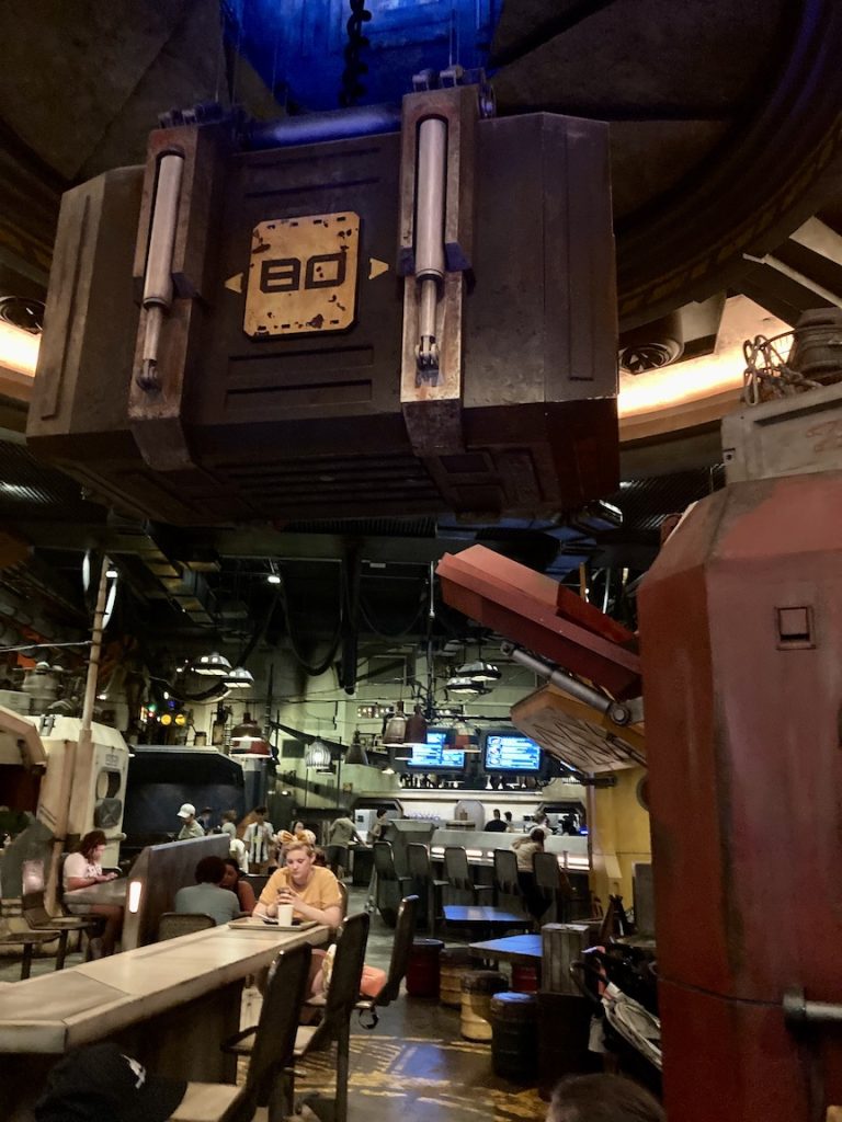 The theme at Docking Bay 7 is a Star Wars rebel base